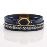 Women's woven beaded bracelet fashion accessory