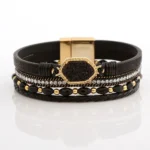 Women's woven beaded bracelet fashion accessory