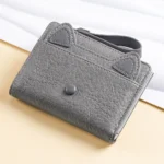 Women's cat PU short wallet with multiple card slots