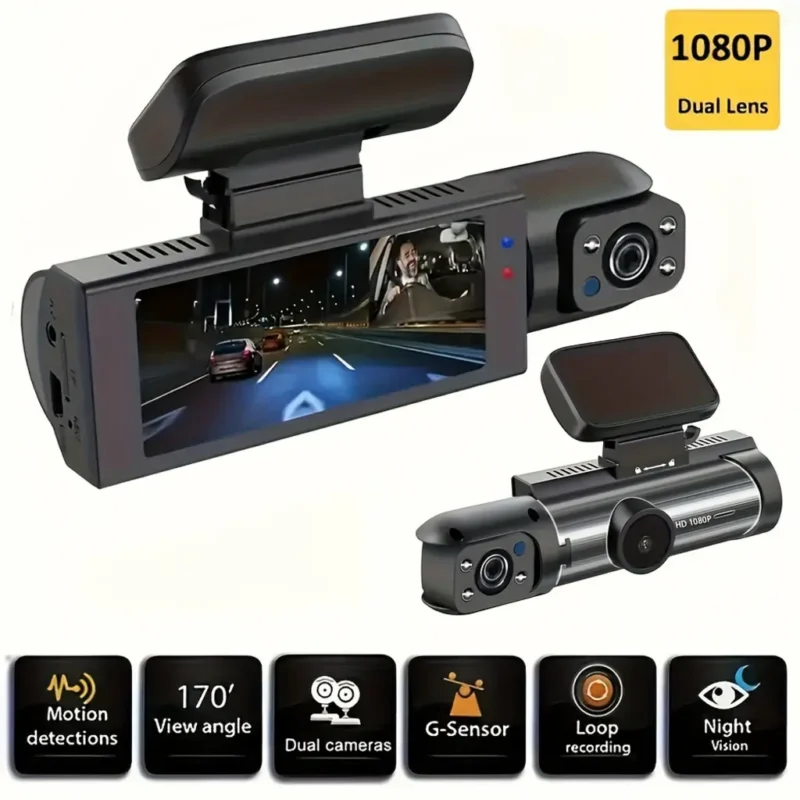 كاميرا DVR للسيارة بدقة 1080P مع رؤية ليلية